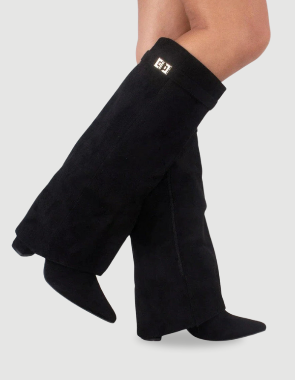 Ladies' Suede Boots with Gold Fastening