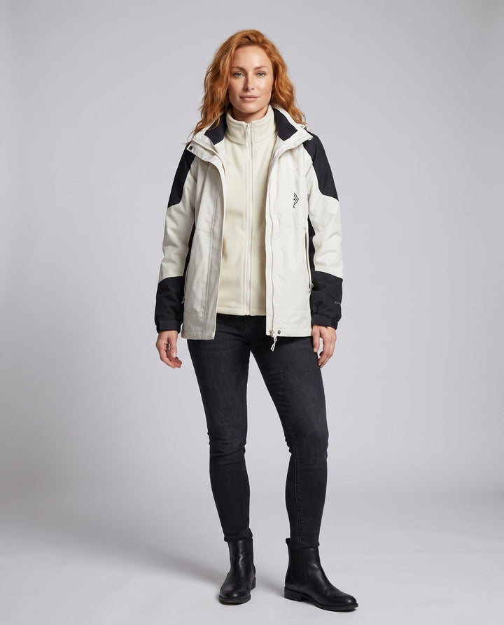 Ladies' Waterproof Two-Layer Outdoor Jacket with Hood, Breathable Membrane and Adjustable Hem