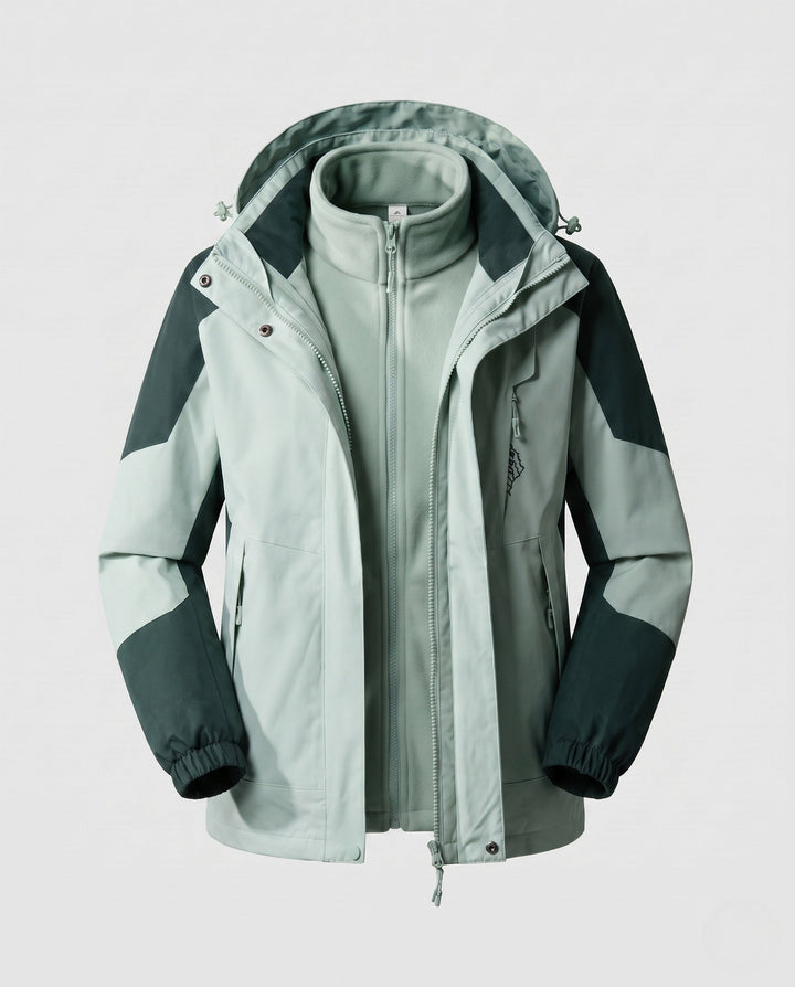 Ladies' Waterproof Two-Layer Outdoor Jacket with Hood, Breathable Membrane and Adjustable Hem