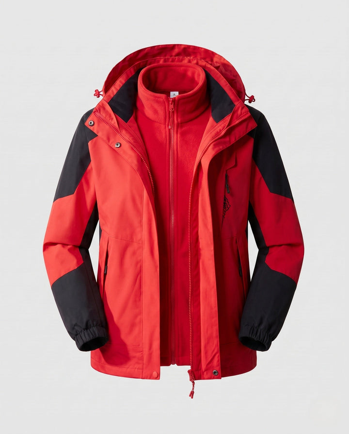 Ladies' Waterproof Two-Layer Outdoor Jacket with Hood, Breathable Membrane and Adjustable Hem