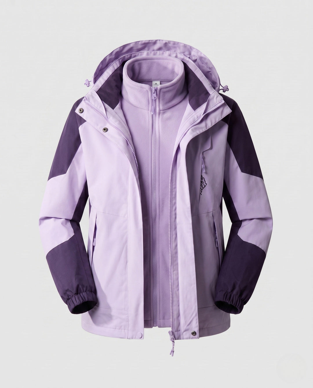Ladies' Waterproof Two-Layer Outdoor Jacket with Hood, Breathable Membrane and Adjustable Hem
