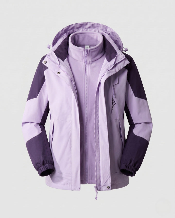 Ladies' Waterproof Two-Layer Outdoor Jacket with Hood, Breathable Membrane and Adjustable Hem