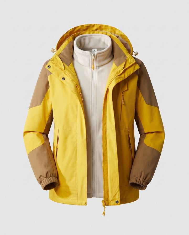 Ladies' Waterproof Two-Layer Outdoor Jacket with Hood, Breathable Membrane and Adjustable Hem