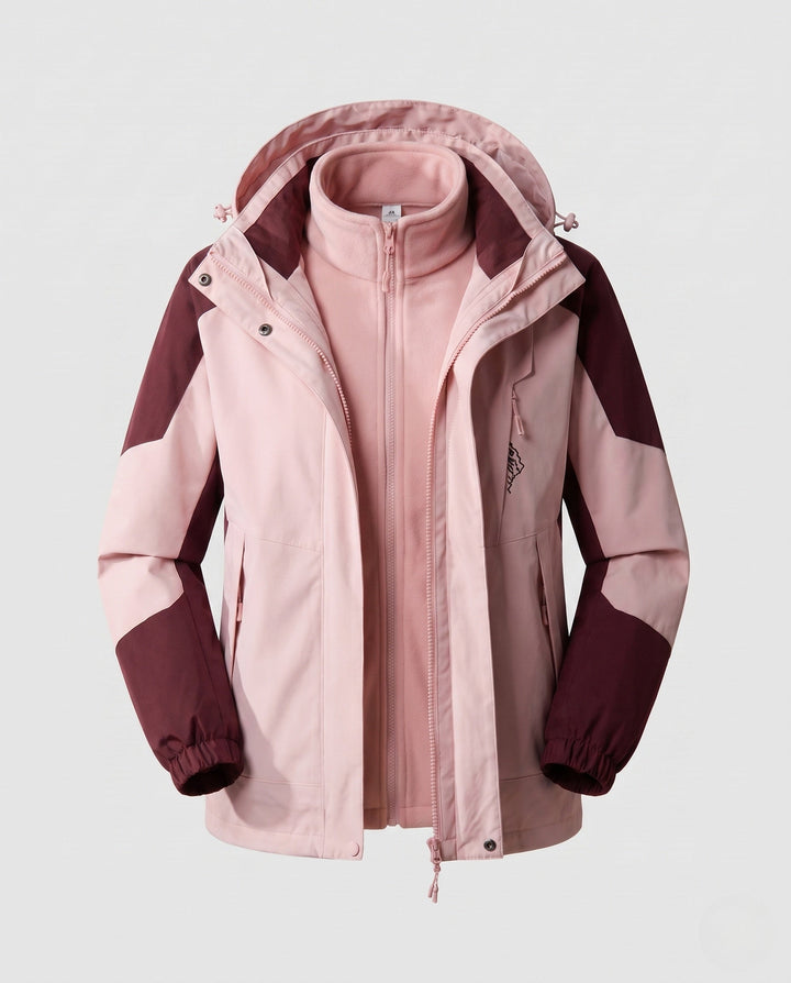 Ladies' Waterproof Two-Layer Outdoor Jacket with Hood, Breathable Membrane and Adjustable Hem