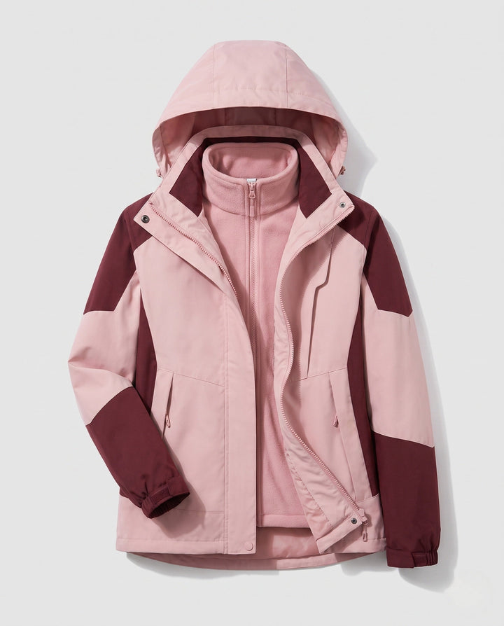 Ladies' Waterproof Two-Layer Outdoor Jacket with Hood, Breathable Membrane and Adjustable Hem