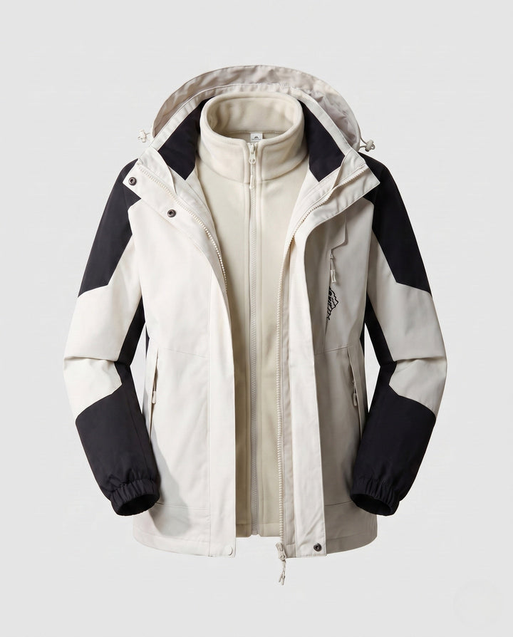 Ladies' Waterproof Two-Layer Outdoor Jacket with Hood, Breathable Membrane and Adjustable Hem