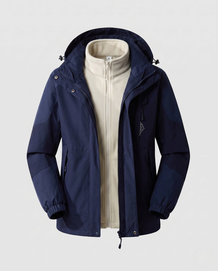 Ladies' Waterproof Two-Layer Outdoor Jacket with Hood, Breathable Membrane and Adjustable Hem