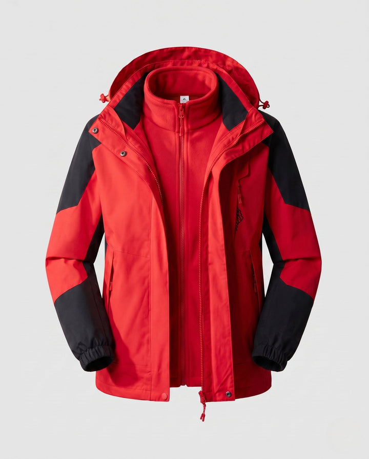 Ladies' Waterproof Two-Layer Outdoor Jacket with Hood, Breathable Membrane and Adjustable Hem
