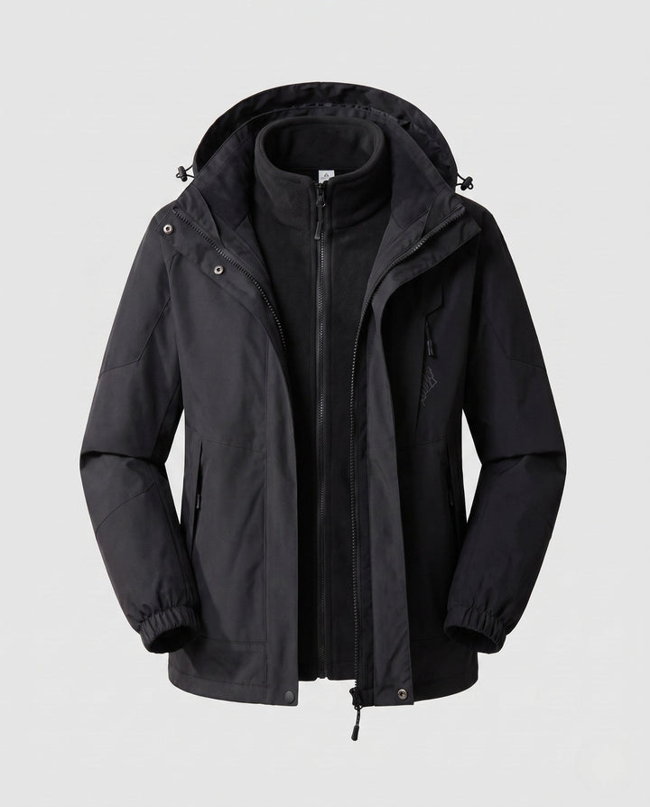 Ladies' Waterproof Two-Layer Outdoor Jacket with Hood, Breathable Membrane and Adjustable Hem