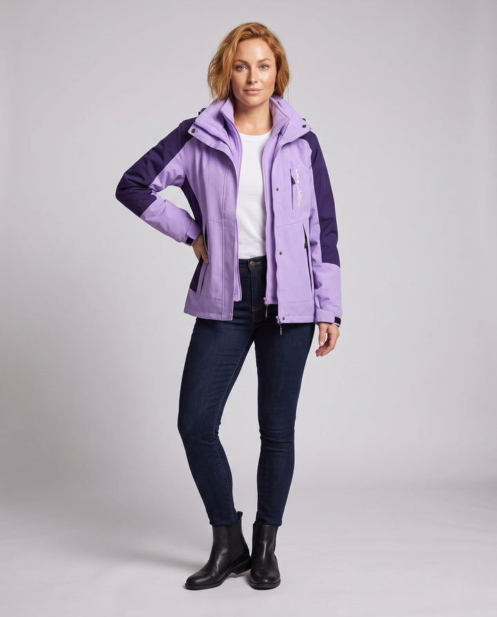 Ladies' Two-Layer Softshell Parka with Warming Fleece Lining and Adjustable Hood