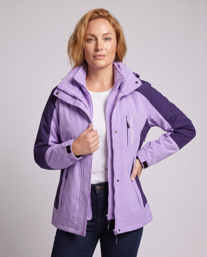 Ladies' Two-Layer Softshell Parka with Warming Fleece Lining and Adjustable Hood