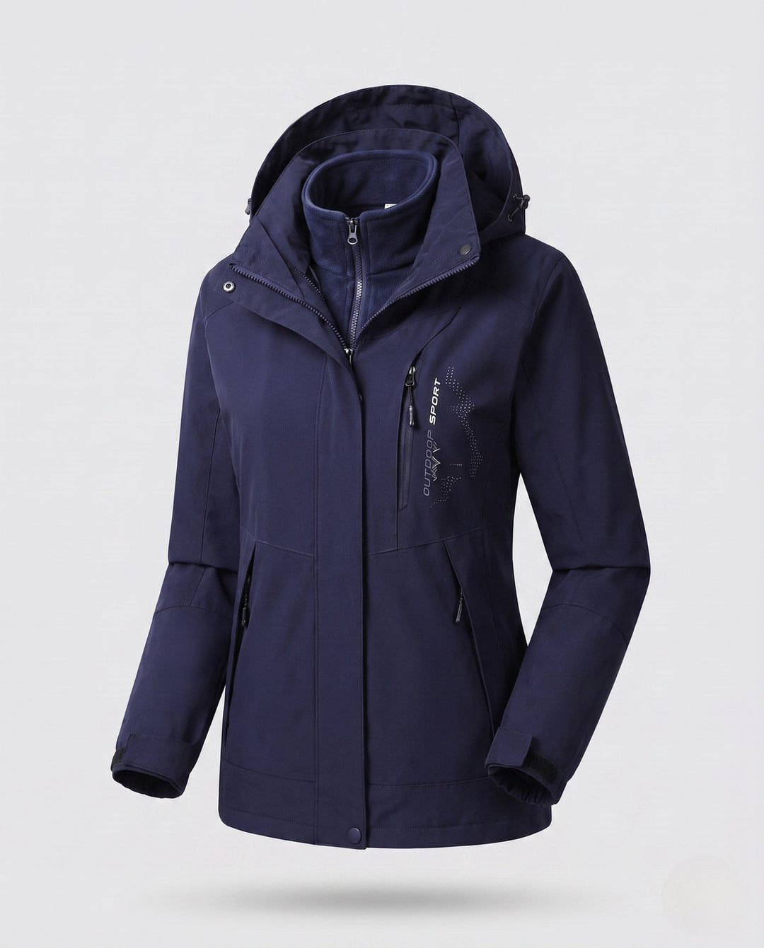 Ladies' Two-Layer Softshell Parka with Warming Fleece Lining and Adjustable Hood