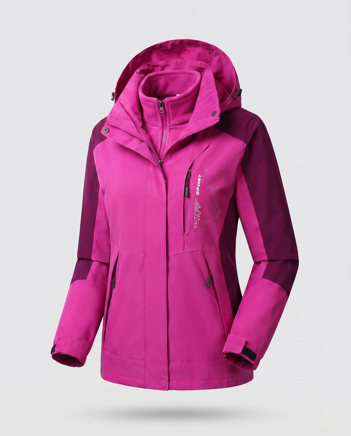 Ladies' Two-Layer Softshell Parka with Warming Fleece Lining and Adjustable Hood