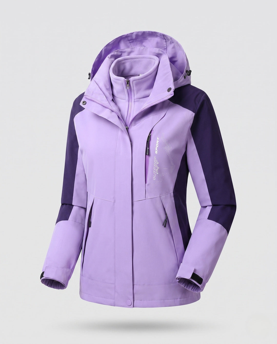 Ladies' Two-Layer Softshell Parka with Warming Fleece Lining and Adjustable Hood