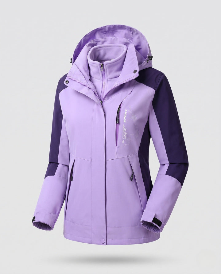 Ladies' Two-Layer Softshell Parka with Warming Fleece Lining and Adjustable Hood