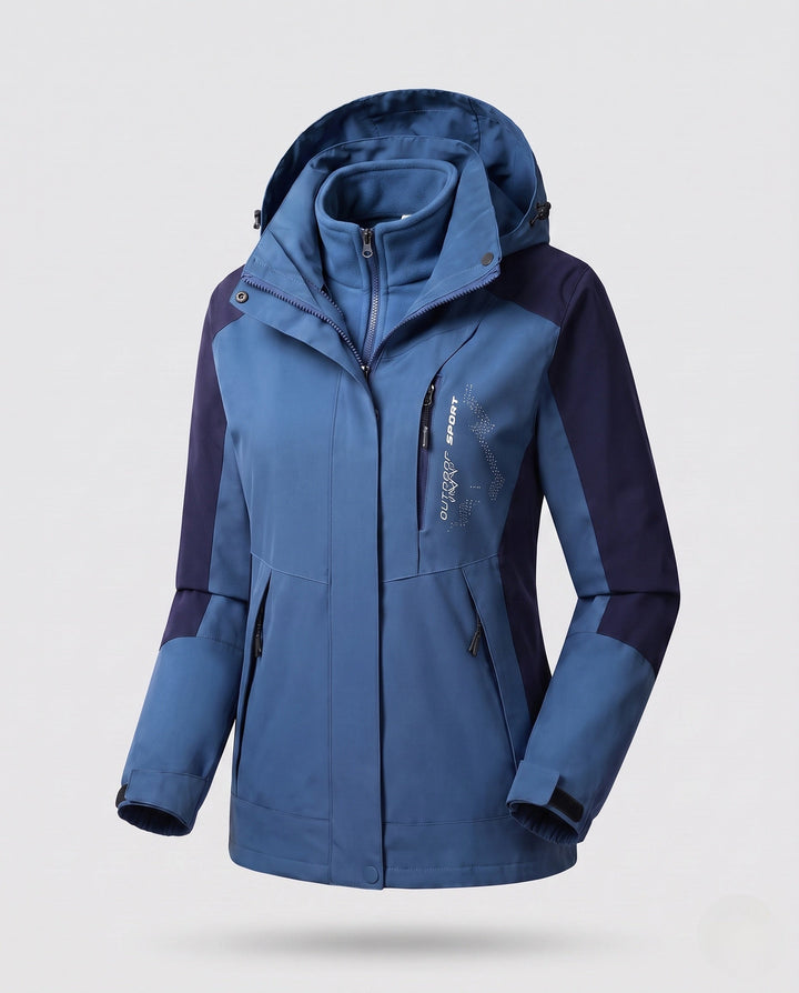 Ladies' Two-Layer Softshell Parka with Warming Fleece Lining and Adjustable Hood