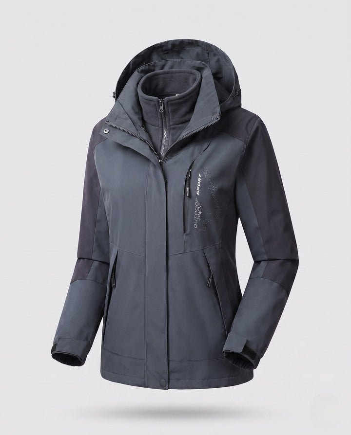 Ladies' Two-Layer Softshell Parka with Warming Fleece Lining and Adjustable Hood