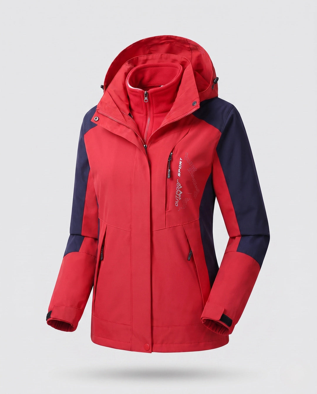 Ladies' Two-Layer Softshell Parka with Warming Fleece Lining and Adjustable Hood