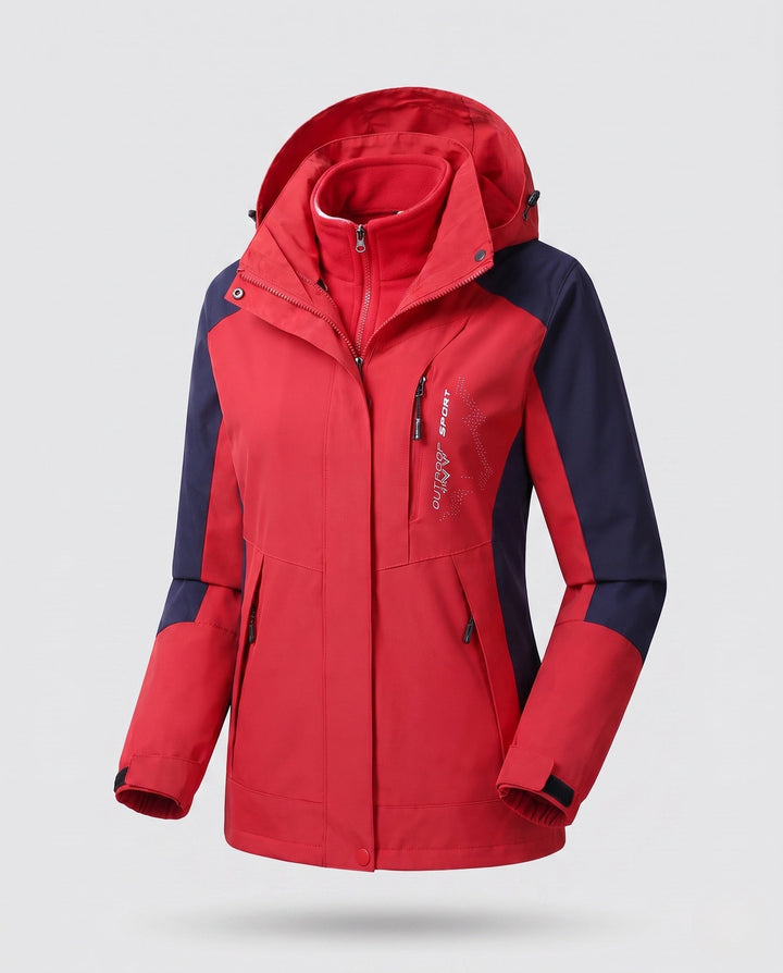 Ladies' Two-Layer Softshell Parka with Warming Fleece Lining and Adjustable Hood