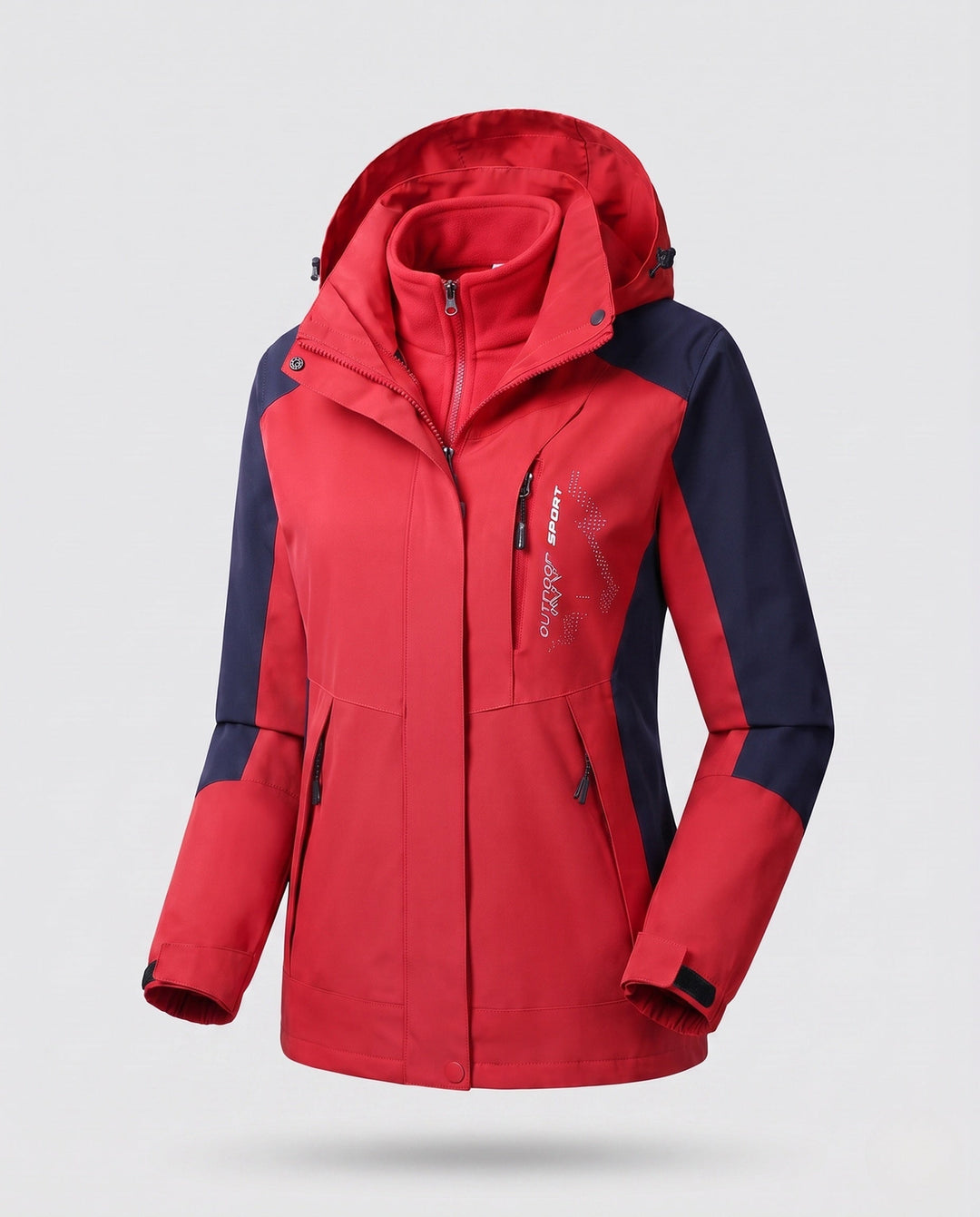 Ladies' Two-Layer Softshell Parka with Warming Fleece Lining and Adjustable Hood