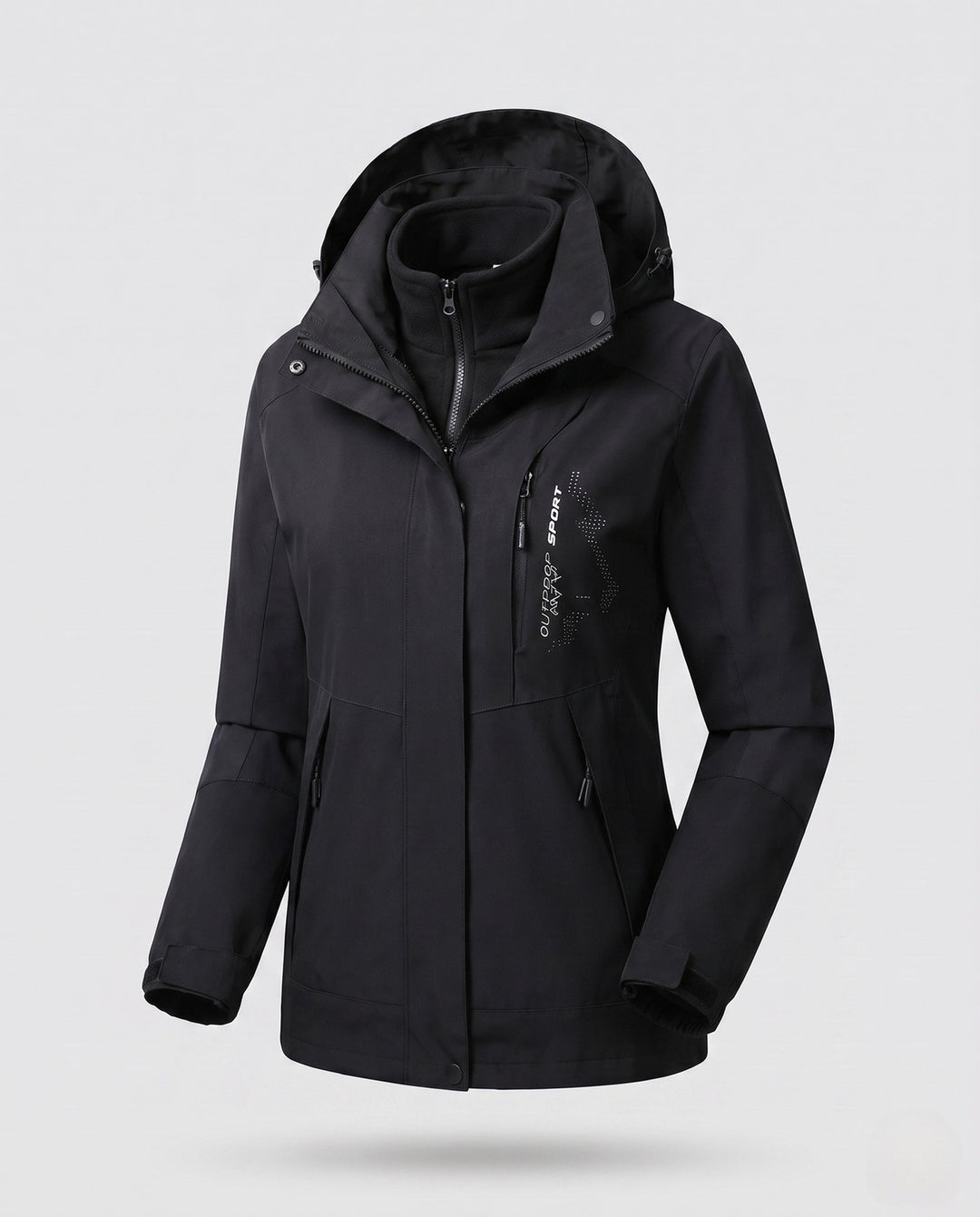 Ladies' Two-Layer Softshell Parka with Warming Fleece Lining and Adjustable Hood