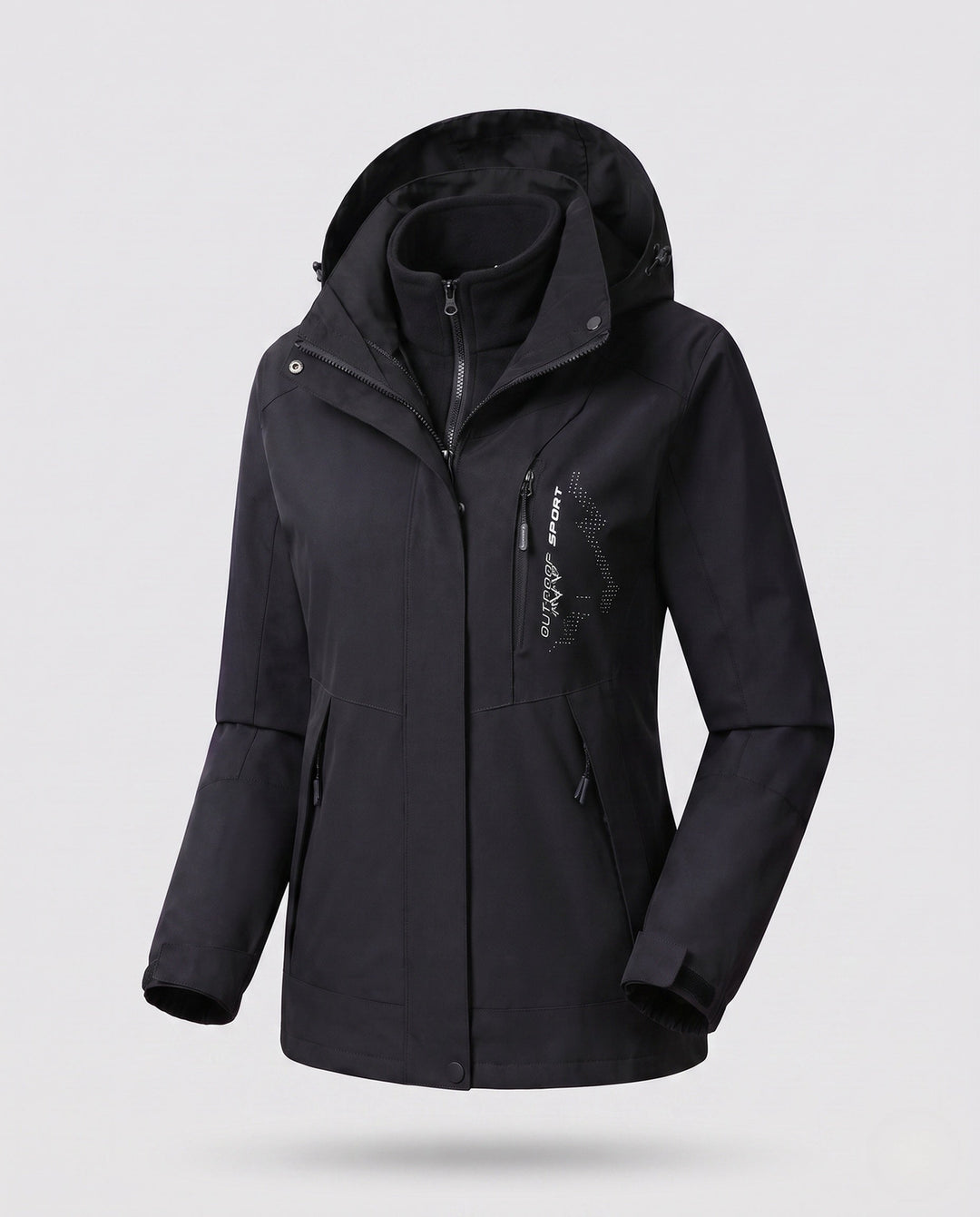Ladies' Two-Layer Softshell Parka with Warming Fleece Lining and Adjustable Hood