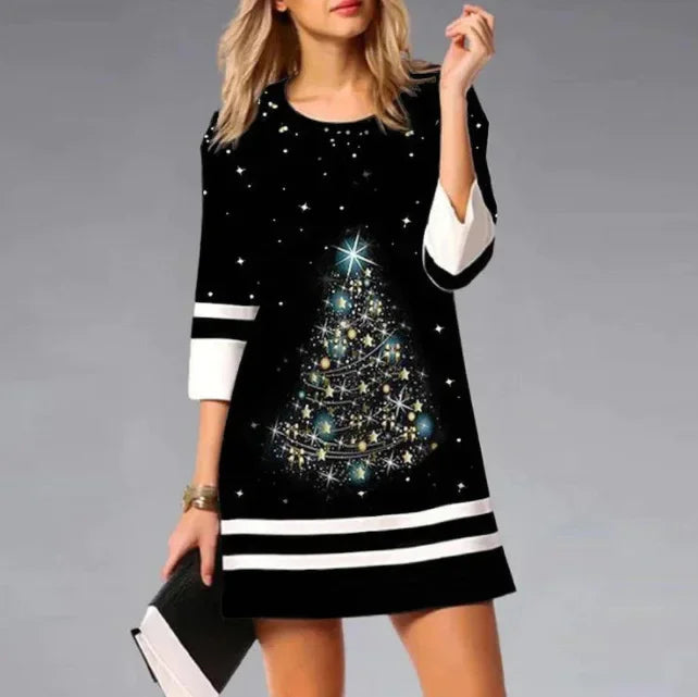 Jessica | Women's Christmas Dress with Reindeer Prinica