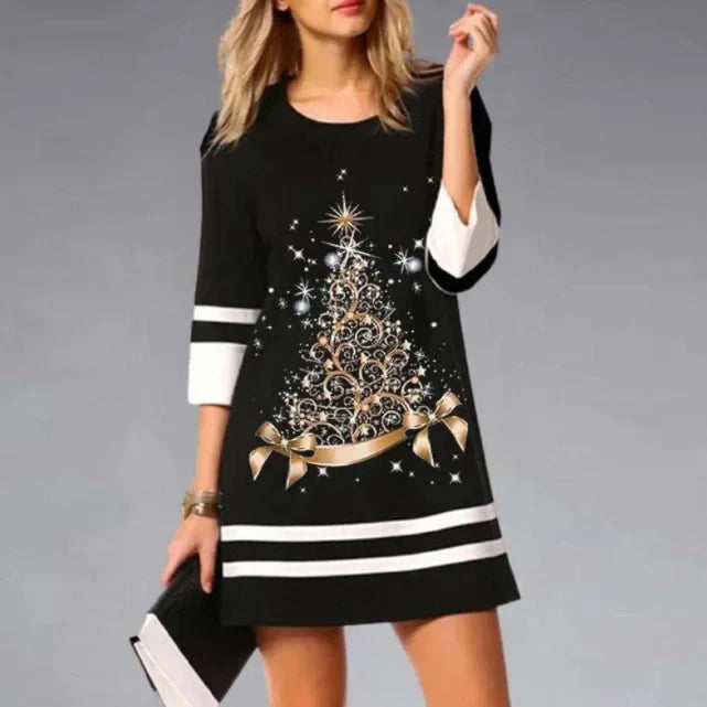 Jessica | Women's Christmas Dress with Reindeer Prinica
