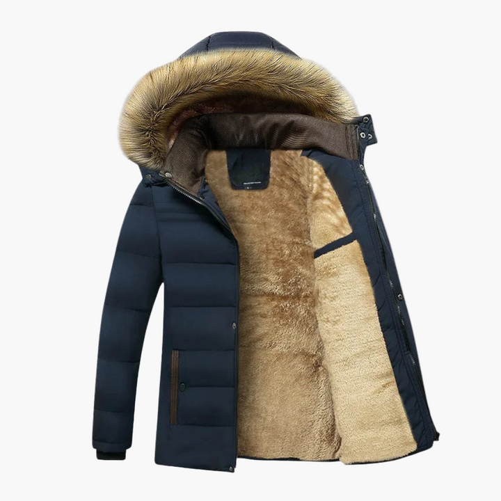 Brenda | Men's Robust Winter Jacket with Hood and Fur Lining