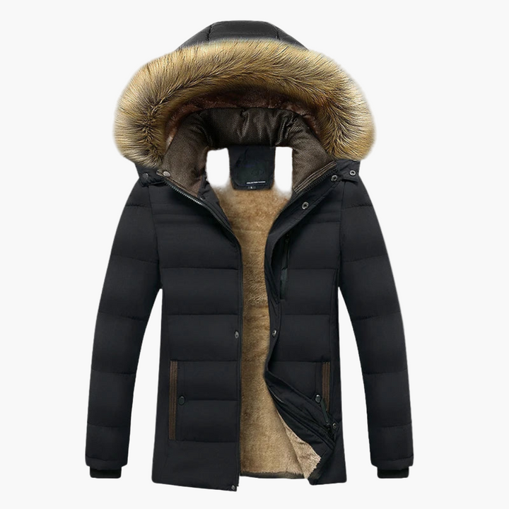 Brenda | Men's Robust Winter Jacket with Hood and Fur Lining
