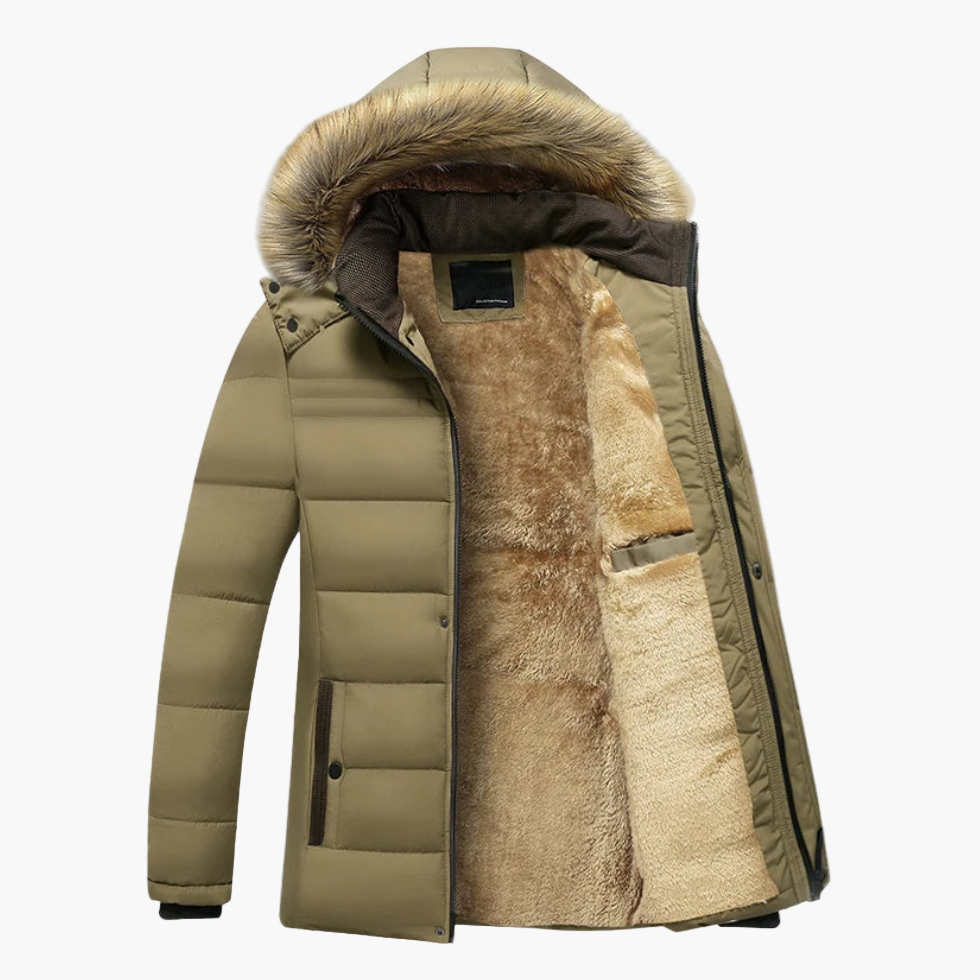 Brenda | Men's Robust Winter Jacket with Hood and Fur Lining