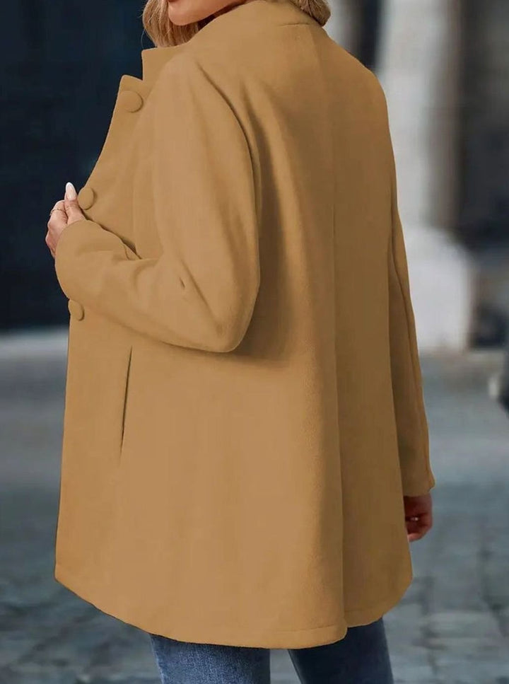 Winter Coat for Women | Elegant Stand Collar with Button Closure