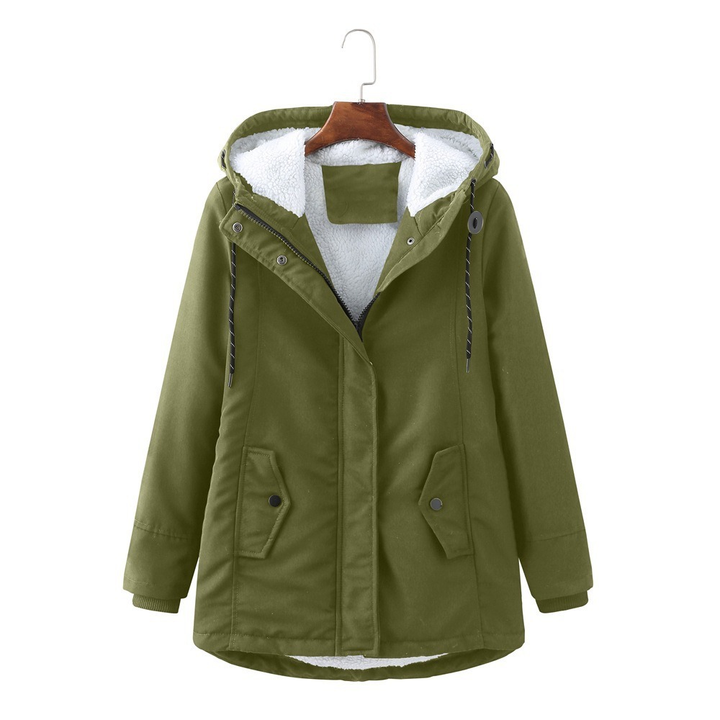 Calvindra | Women's Fleece-Lined Hooded Winter Coat