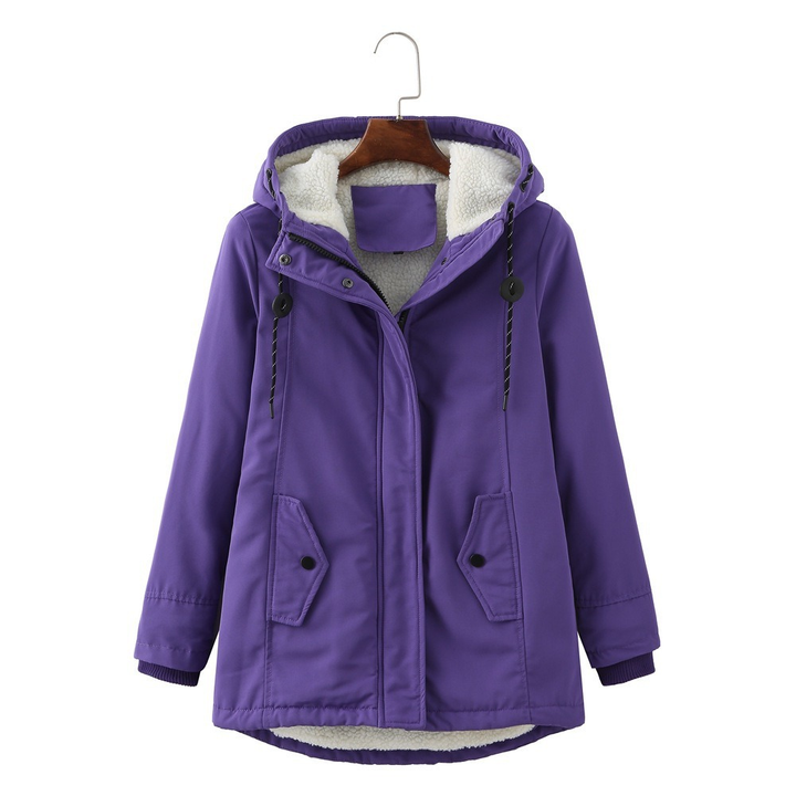 Calvindra | Women's Fleece-Lined Hooded Winter Coat
