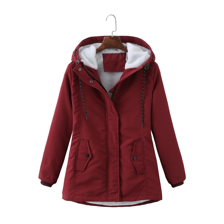Calvindra | Women's Fleece-Lined Hooded Winter Coat