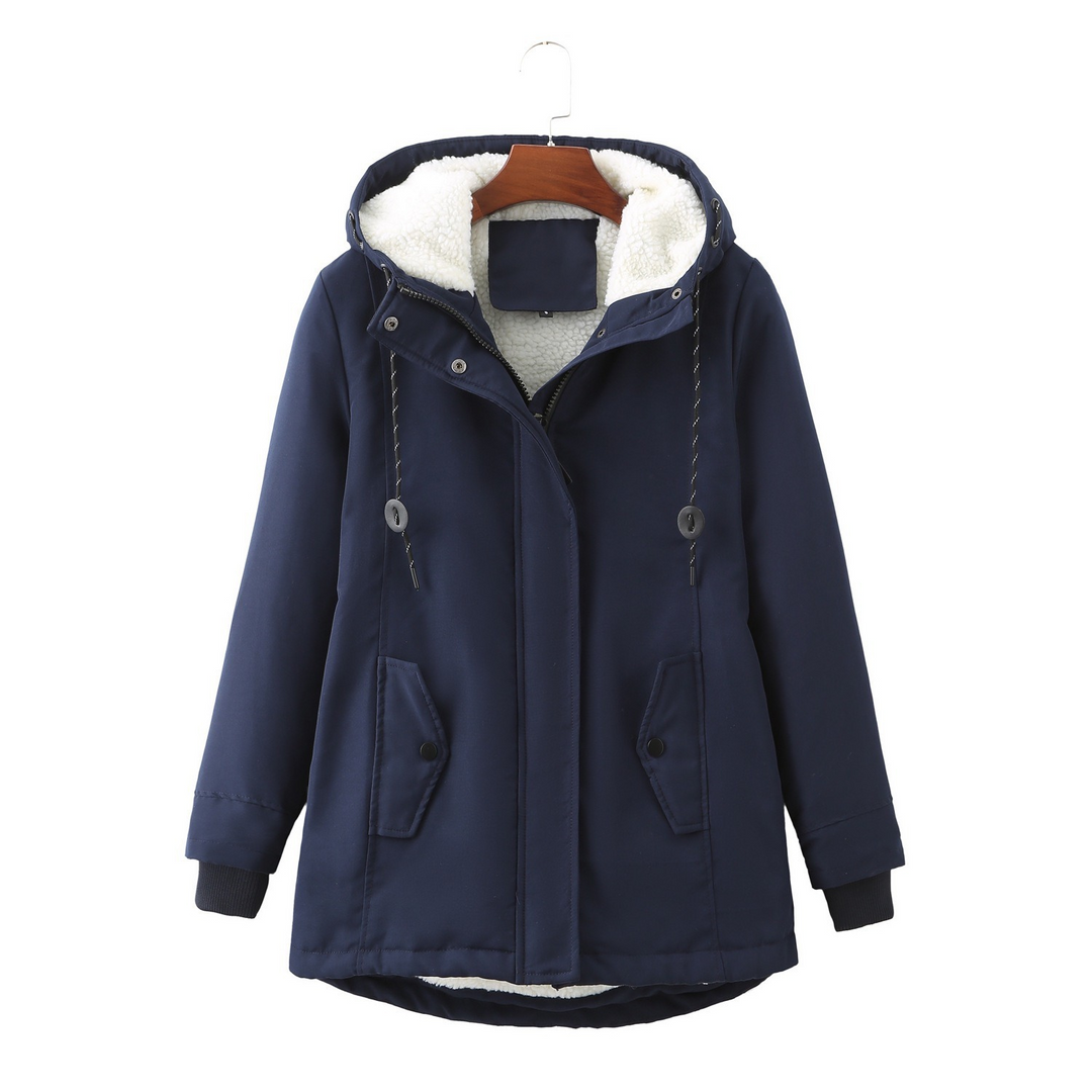Calvindra | Women's Fleece-Lined Hooded Winter Coat