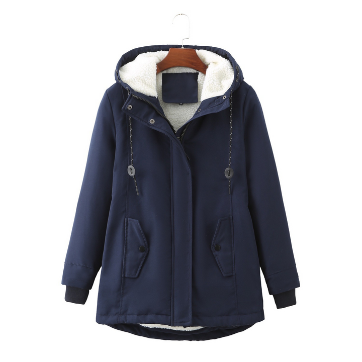 Calvindra | Women's Fleece-Lined Hooded Winter Coat