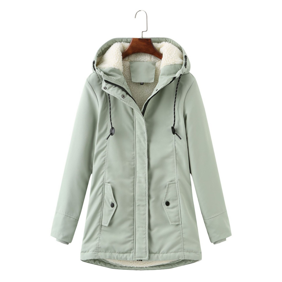 Calvindra | Women's Fleece-Lined Hooded Winter Coat
