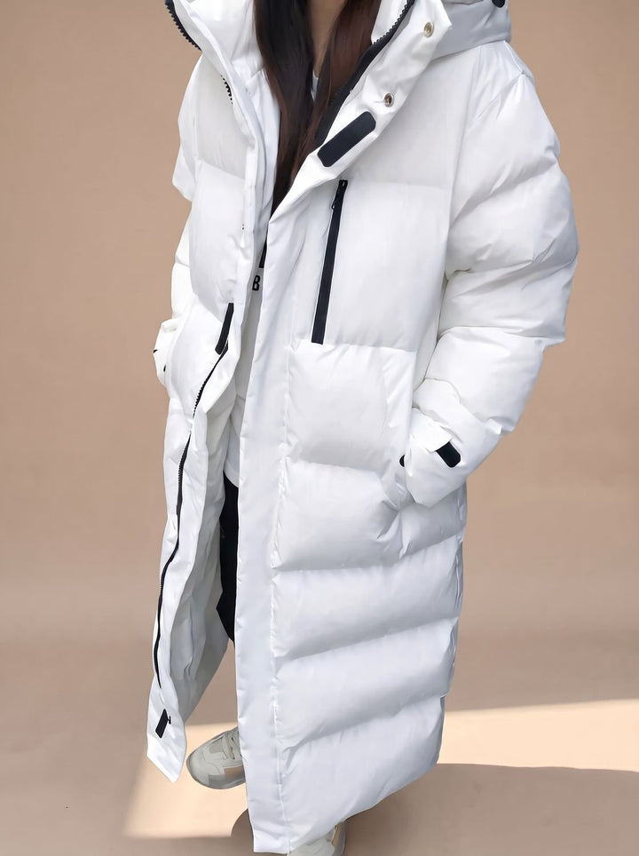 Amelia | Women's Oversized Long Down Jacket with Hood Puffer Jacket