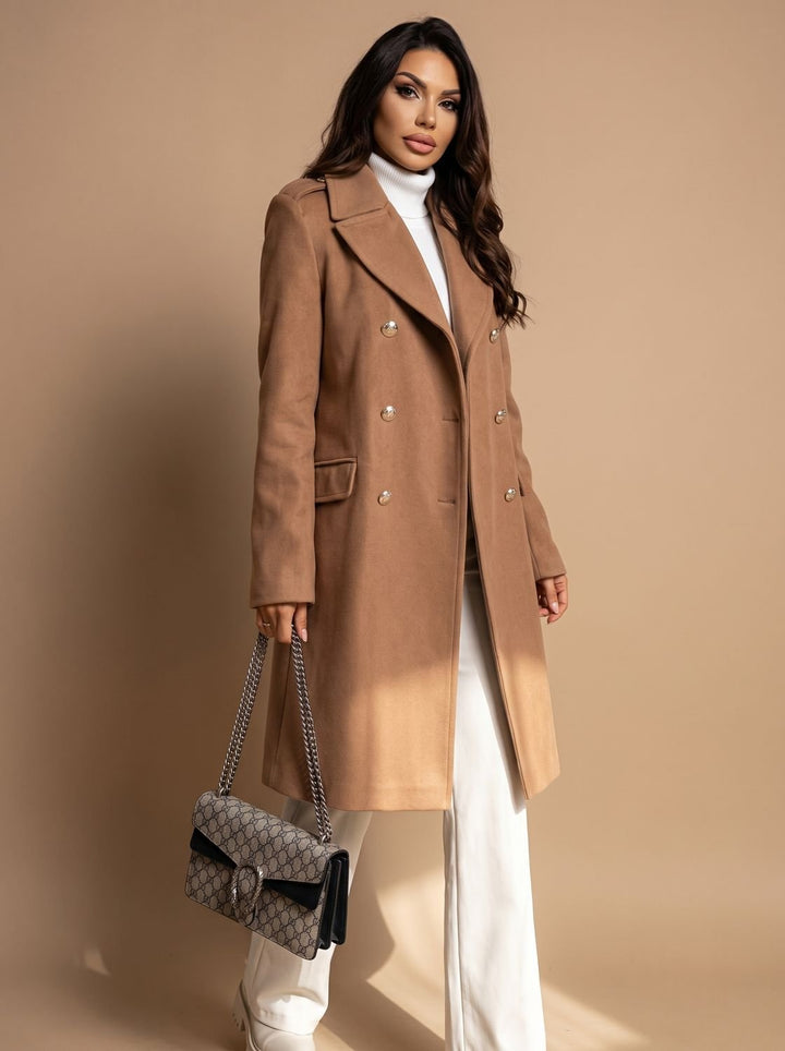 Zulima | Women's Tailored Double-Breasted Wool Coat Long Winter Coat
