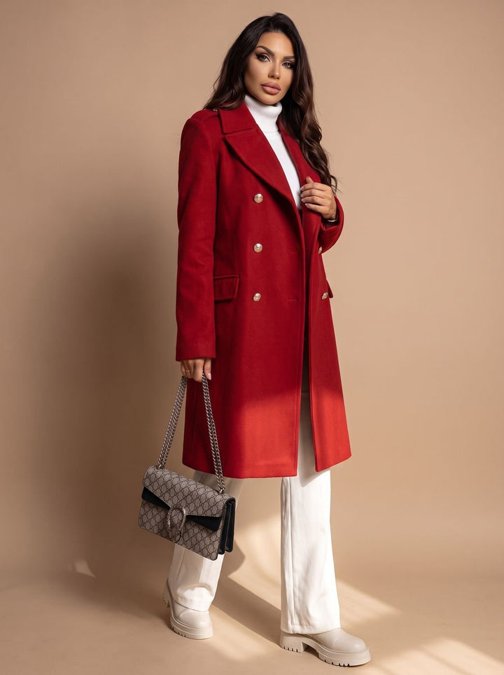 Zulima | Women's Tailored Double-Breasted Wool Coat Long Winter Coat
