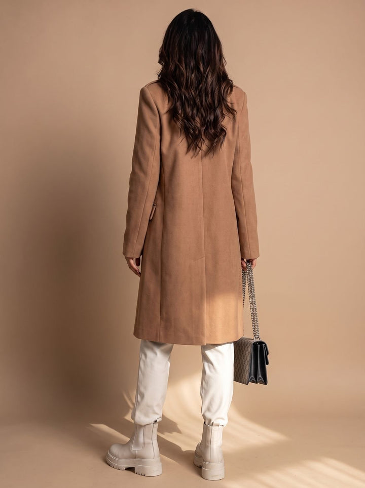 Zulima | Women's Tailored Double-Breasted Wool Coat Long Winter Coat