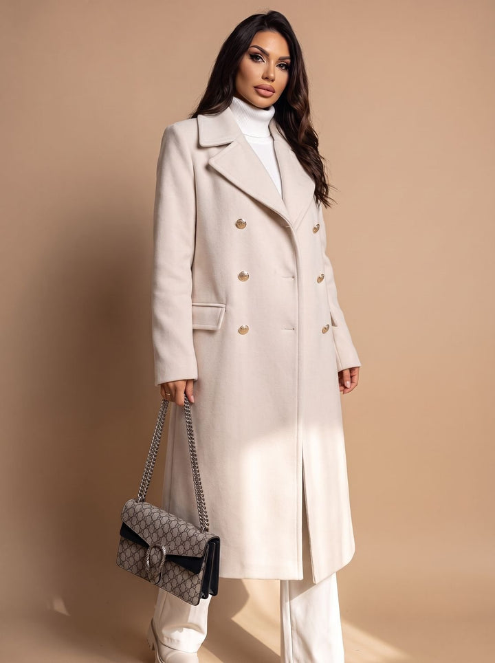 Zulima | Women's Tailored Double-Breasted Wool Coat Long Winter Coat