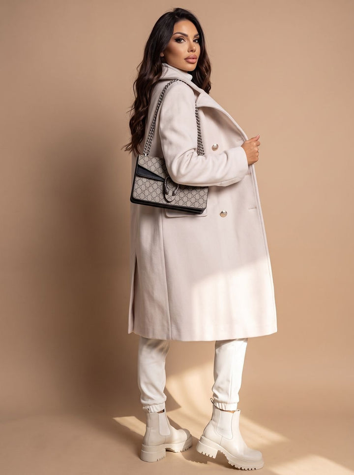 Zulima | Women's Tailored Double-Breasted Wool Coat Long Winter Coat