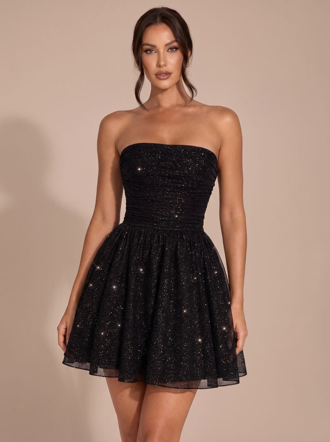 Emily | Women's Strapless Corset Sequin Mini Dress with Glitter