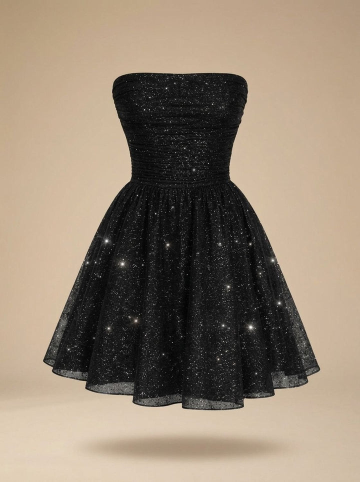 Emily | Women's Strapless Corset Sequin Mini Dress with Glitter