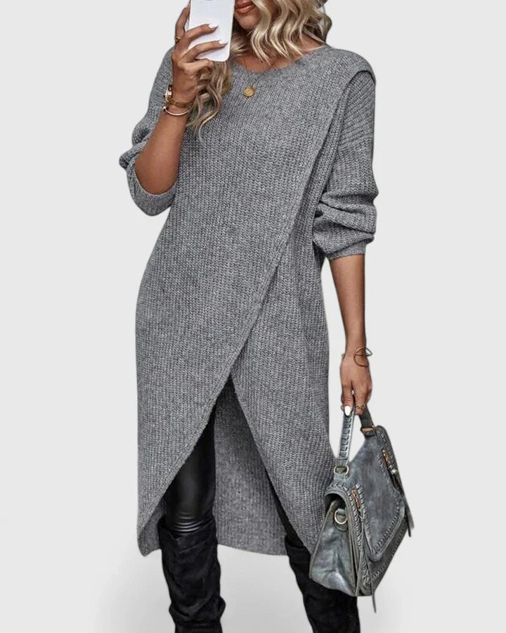 Alice | Women's Knit Sweater Dress with Wrap Hem