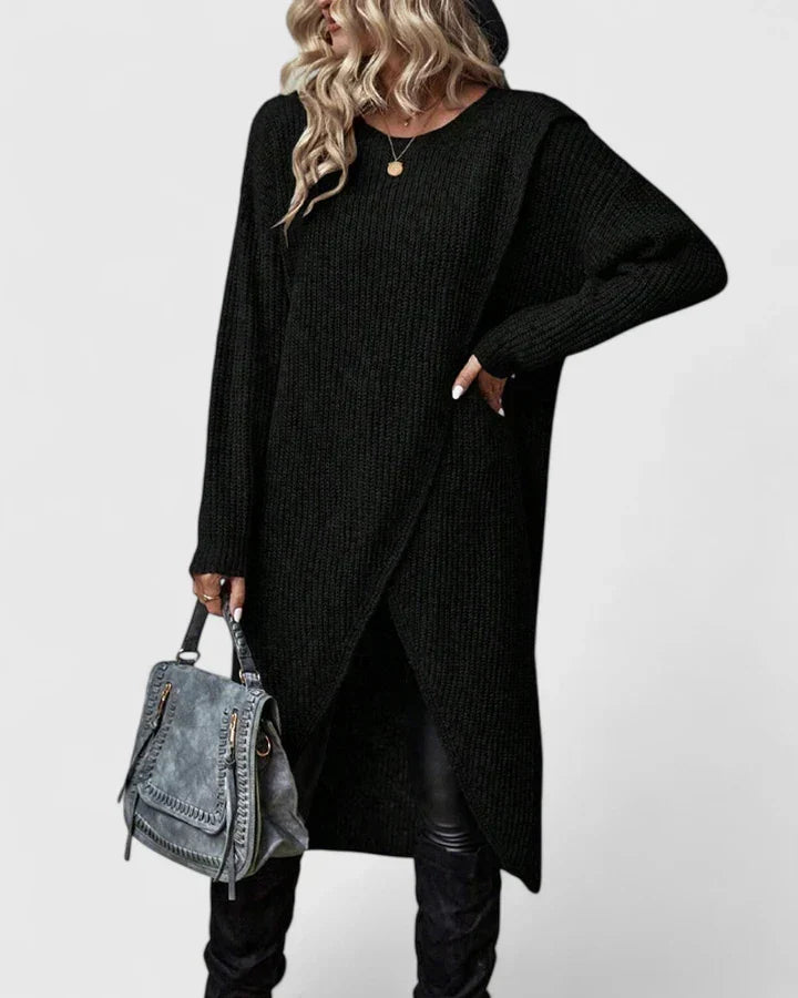 Alice | Women's Knit Sweater Dress with Wrap Hem