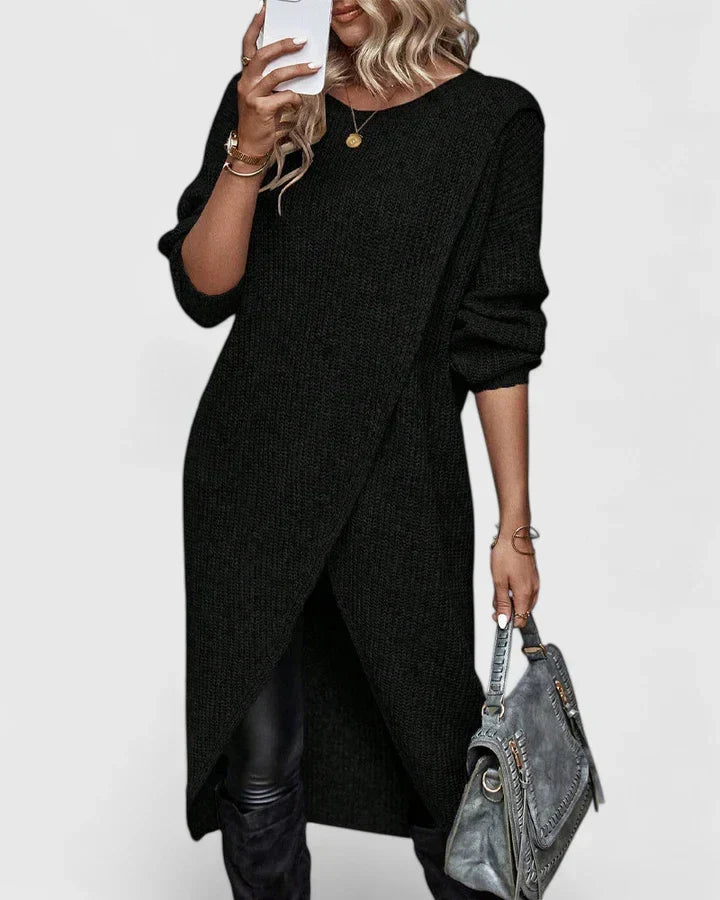 Alice | Women's Knit Sweater Dress with Wrap Hem