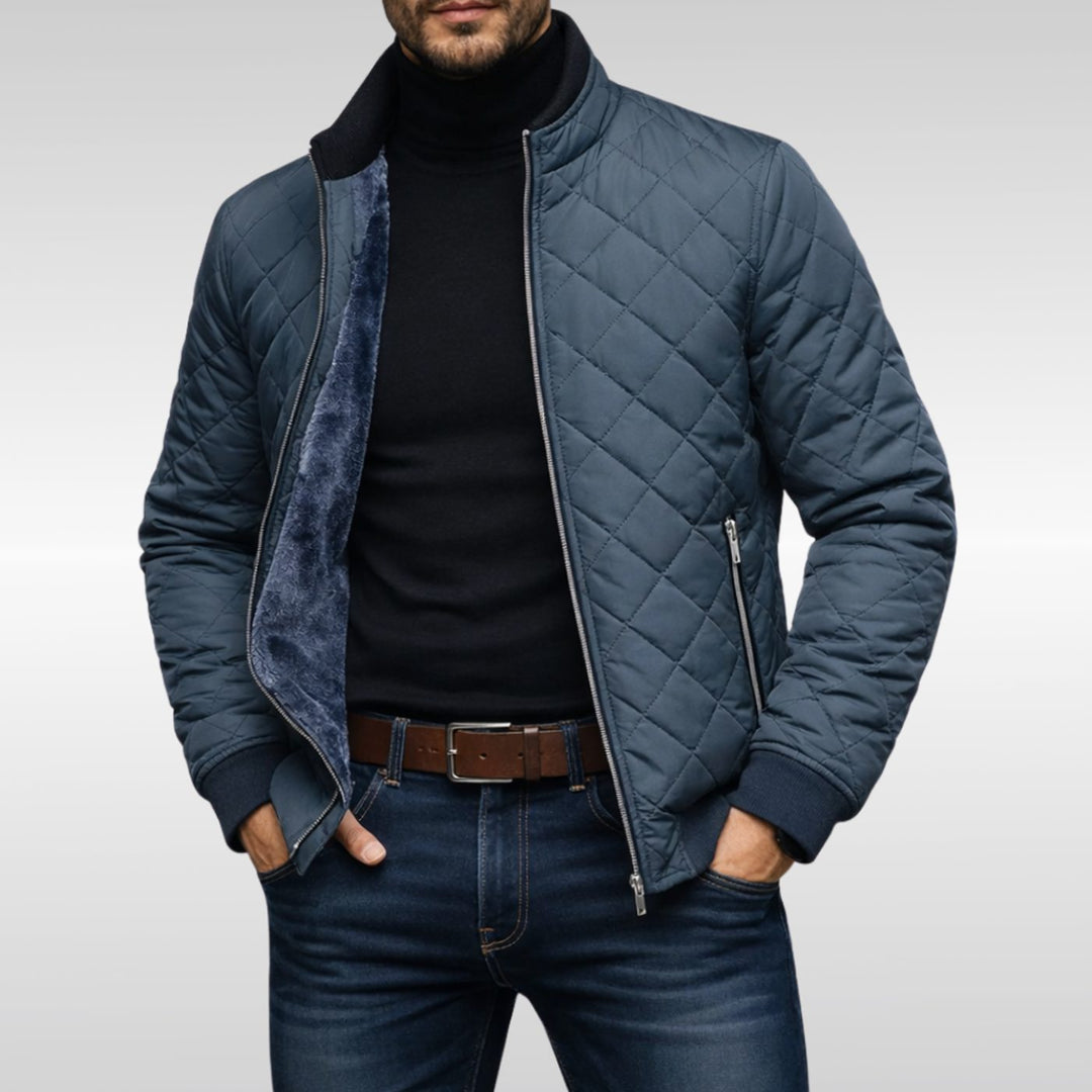 James | Men's Padded Winter Jacket with Soft Fleece Lining and Stand-Up Collar